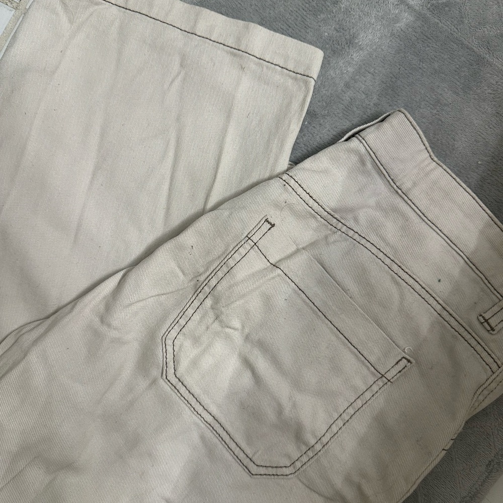 Cream Straight-Leg Pants